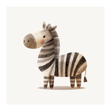 OBRAZ VESELÁ ZEBRA PRO DĚTI - DĚTSKÉ OBRAZY ZVÍŘÁTKA - OBRAZY