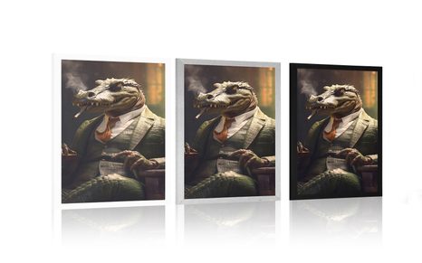 PLAKÁT ZVÍŘECÍ GANGSTER KROKODÝL - ZVÍŘECÍ GANGSTEŘI - PLAKÁTY