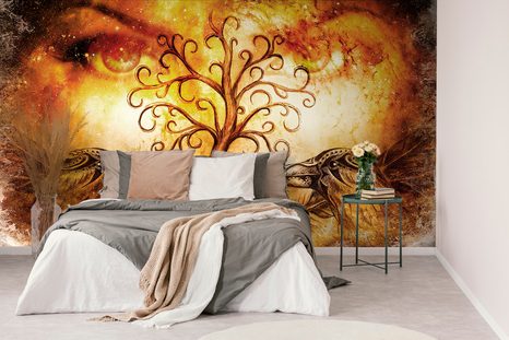 TAPETE BAUM DES LEBENS MIT RABEN - TAPETEN MIT FENG SHUI-MOTIVEN - TAPETEN