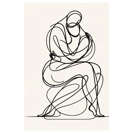 WANDBILD ABSTRAKTE LINIEN IN RUHE - BILDER MIT LIEBESMOTIVEN - BILDER