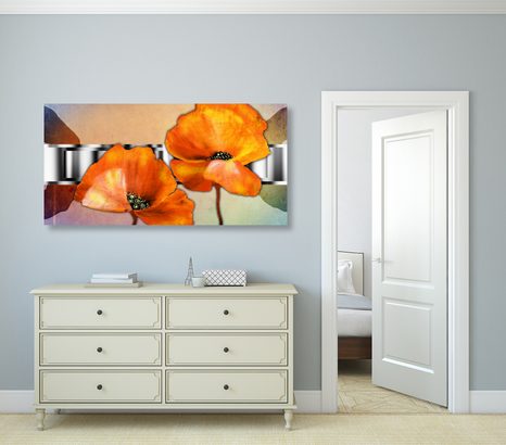 OBRAZ KVĚTINY V ORIENTÁLNÍM STYLU - ABSTRAKTNÍ OBRAZY - OBRAZY