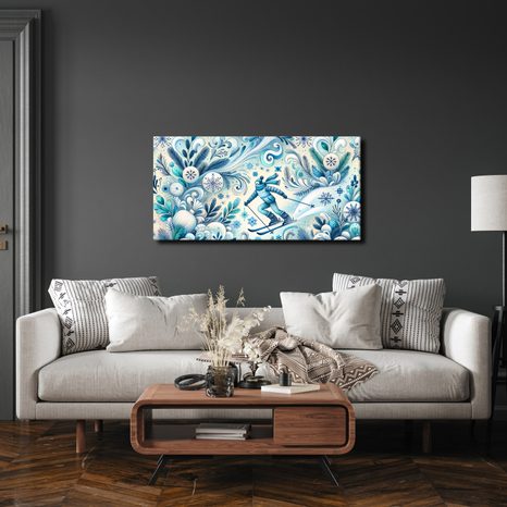 WANDBILD BLAUE WINTERLANDSCHAFT - BILDER VON BERGEN - BILDER