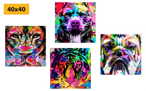 SET DI QUADRI – IN INTERESSANTE STILE POP ART - COLLEZIONI DI QUADRI - STAMPE E QUADRI