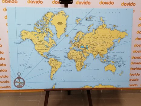 OBRAZ NA KORKU STYLOVÁ MAPA S KOMPASEM - OBRAZY NA KORKU - OBRAZY