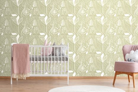 PAPIER PEINT – FEUILLES MAGIQUES EN VERT - PAPIERS PEINTS NATURE - PAPIERS PEINTS PANORAMIQUES