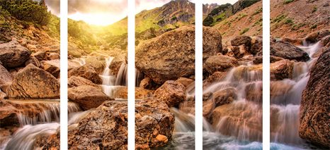 5-RÉSZES KÉP ALPESI VÍZESÉS - VÍZESÉST ÁBRÁZOLÓ KÉPEK - KÉPEK