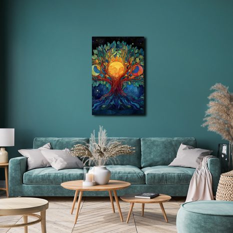 OBRAZ MYSTICKÝ STROM ŽIVOTA S MĚSÍCEM - OBRAZY STROMY ŽIVOTA - OBRAZY