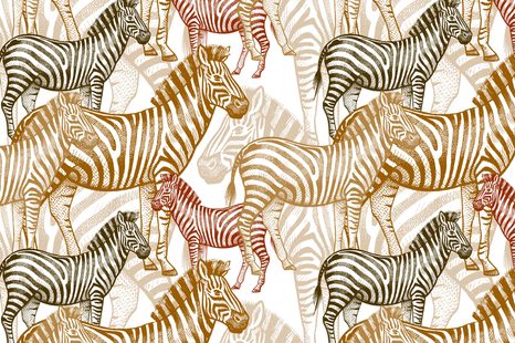WANDBILD REICH DER ZEBRAS - WANDBILDER ZEBRAS UND GIRAFFEN - BILDER