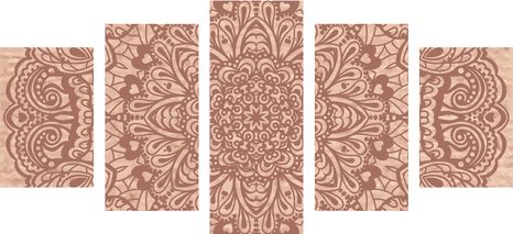 5 RÉSZES KÉP VIRÁG MANDALA - FENG SHUI KÉPEK - KÉPEK