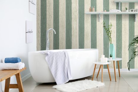 TAPETE MIT HOLZMOTIV IN WUNDERSCHÖNEM GRÜN - TAPETEN IN HOLZOPTIK - TAPETEN