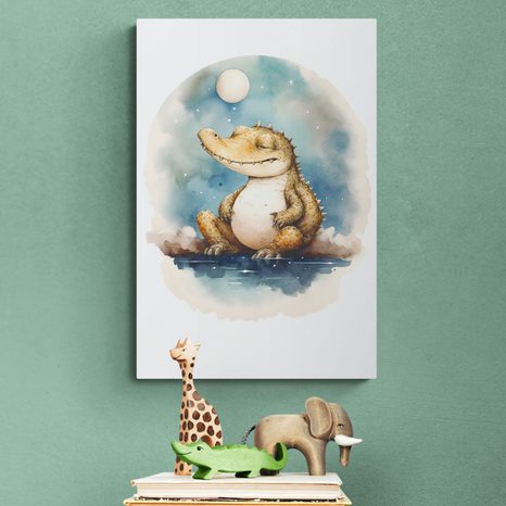 OBRAZ ZASNĚNÝ KROKODÝL - ZASNĚNÁ ZVÍŘÁTKA - OBRAZY