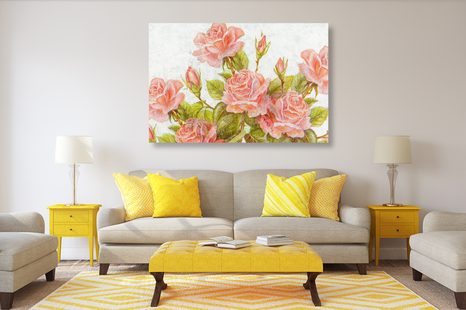 QUADRO SU TELA – BOUQUET VINTAGE DI ROSE - QUADRI DI FIORI - STAMPE E QUADRI