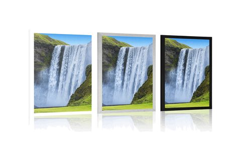 POSTER IKONISCHER WASSERFALL IN ISLAND - NATUR - POSTER