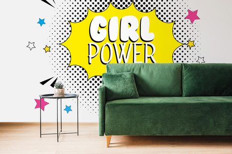 SELBSTKLEBENDE TAPETE MIT POP-ART-AUFSCHRIFT - GIRL POWER - POP-ART-TAPETEN - TAPETEN