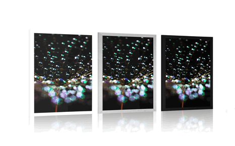 POSTER WASSERTROPFEN AUF DEM LÖWENZAHN - BLUMEN - POSTER