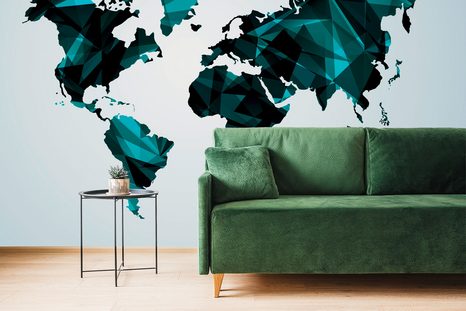 SAMOLEPÍCÍ TAPETA MAPA SVĚTA VE VEKTOROVÉ GRAFICE - SAMOLEPÍCÍ TAPETY - TAPETY
