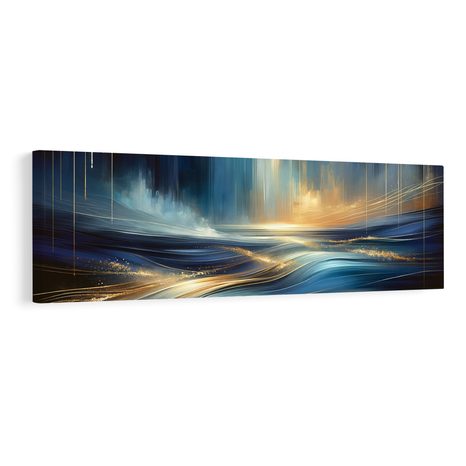 OBRAZ ZLATÉ ČÁRY NA MODRÉ HLADINĚ - OBRAZY MOŘE A PLÁŽ - OBRAZY