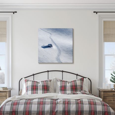 OBRAZ OSAMĚLÁ CHATA V ZIMĚ - VÁNOČNÍ A ZIMNÍ OBRAZY - OBRAZY