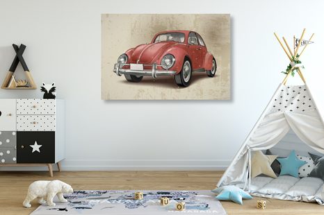 WANDBILD ROTER OLDTIMER - VINTAGE- UND RETRO-BILDER - BILDER