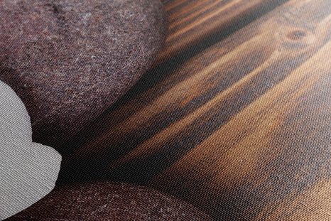 OBRAZ WELLNES KAMENY A ORCHIDEJ NA DŘEVĚNÉM POZADÍ - OBRAZY FENG SHUI - OBRAZY