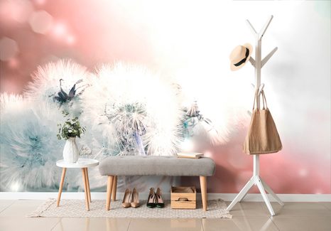 SAMOLEPÍCÍ TAPETA PAMPELIŠKA S ABSTRAKTNÍMI PRVKY - SAMOLEPÍCÍ TAPETY - TAPETY