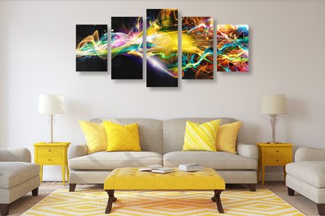 TABLOU 5-PIESE EXPLOZIE DE CULORI - TABLOURI ABSTRACTE - TABLOURI