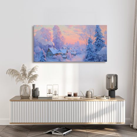 WEIHNACHTLICHES WANDBILD ZAUBERHAFTES WINTERDORF - WEIHNACHTS- UND WINTERBILDER - BILDER