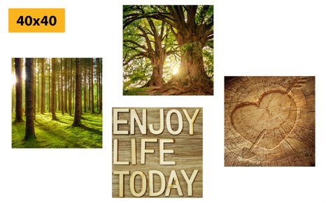 SET OBRAZOV VÁNOK PRÍRODY S NÁPISOM - ZOSTAVY OBRAZOV - OBRAZY