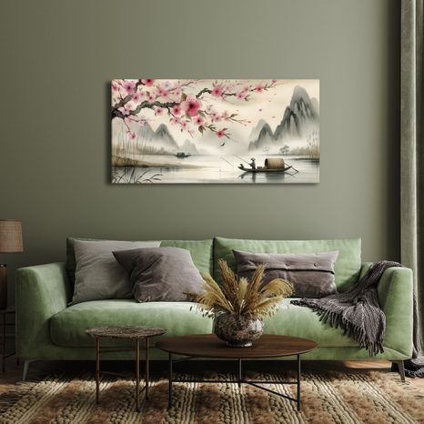 OBRAZ KLIDNÉ RYBAŘENÍ V ASII - OBRAZY JEZERA - OBRAZY