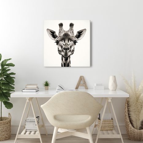 WANDBILD BLICK DER GIRAFFE - WANDBILDER ZEBRAS UND GIRAFFEN - BILDER