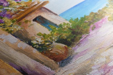 OBRAZ LETNÝ POBREŽNÝ DOMČEK - OBRAZY PRÍRODY A KRAJINY - OBRAZY