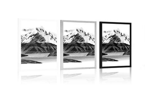 PLAKÁT KRÁSNÁ HORSKÁ KRAJINA V ČERNOBÍLÉM PROVEDENÍ - ČERNOBÍLÉ - PLAKÁTY