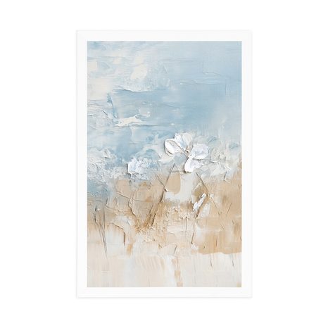 PLAGÁT IMITÁCIA OLEJOMAĽBY PLÁŽE A OBLOHY - ABSTRAKTNÉ A VZOROVANÉ - PLAGÁTY