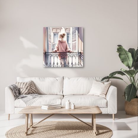 WANDBILD RUHIGE MOMENTE AUF DEM BALKON - WANDBILDER FRAUEN - BILDER