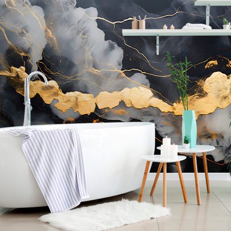 SELBSTKLEBENDE TAPETE IMITATION SCHWARZER MARMOR - TAPETEN - 🔥 TOTALAUSVERKAUF