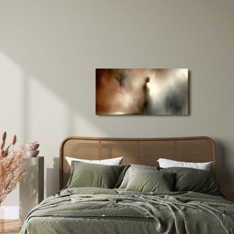 WANDBILD TRAUMHAFTE FRAU IN BRAUN - WANDBILDER FRAUEN - BILDER