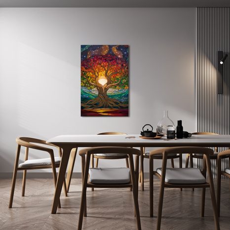 WANDBILD MYSTISCHER BAUM DES LEBENS UND STERNE - BILDER BÄUME DES LEBENS - BILDER