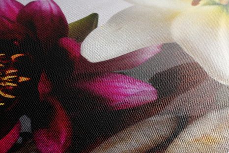 OBRAZ KVETY V MISKE SO ZEN KAMEŇMI - OBRAZY KVETOV - OBRAZY