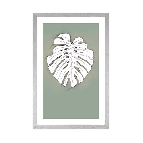 POSTER – MONSTERA SU SFONDO VERDE - MOTIVI DALLA NOSTRA OFFICINA - POSTER