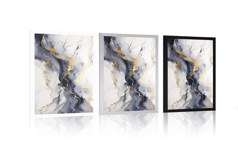 POSTER – MARMO GRIGIO - ASTRAZIONE DEL MARMO - POSTER