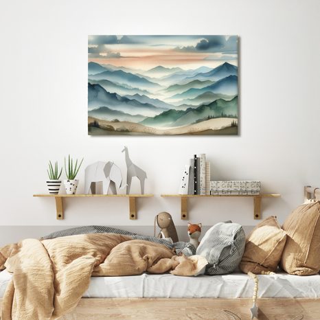OBRAZ TICHÉ HORY V RANNÍ MLZE - OBRAZY HORY - OBRAZY