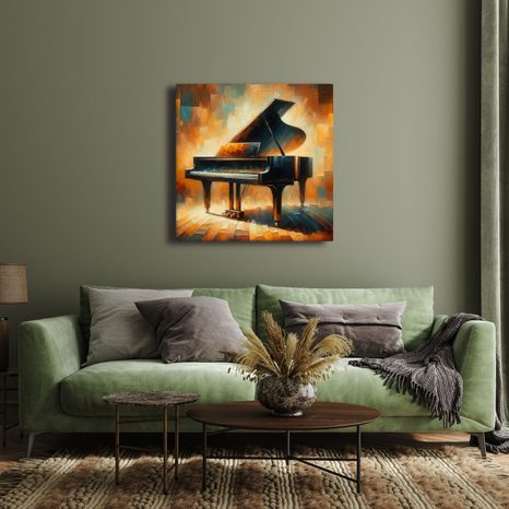 OBRAZ KONCERTNÍ KLAVÍR V TEPLE - OBRAZY IMITACE OLEJOMALBY - OBRAZY