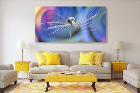 SLIKA KAPLJA ROSE NA ABSTRAKTNEM OZADJU - ABSTRAKTNE SLIKE - SLIKE