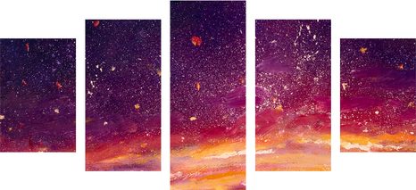 5-CZĘŚCIOWY OBRAZ OLEJNY PRZEDSTAWIAJĄCY NIEBO - OBRAZY ABSTRAKCYJNE - OBRAZY