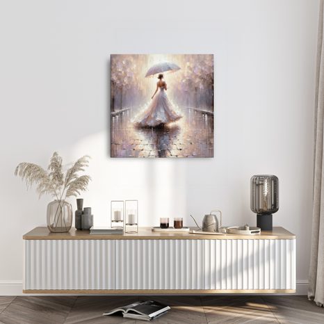 OBRAZ ŽENA KRÁČEJÍCÍ V DEŠTI - OBRAZY ŽENY - OBRAZY