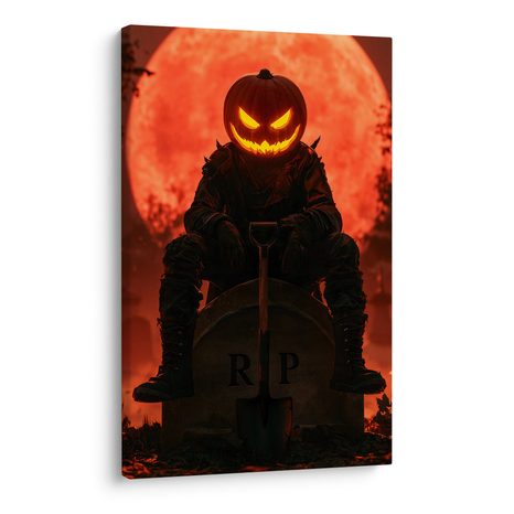 WANDBILD HALLOWEEN-SCHRECKEN UNTER ROTEM MOND - HALLOWEEN- UND HORROR-BILDER - BILDER