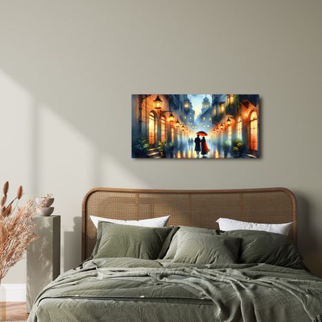 WANDBILD GASSE IM LICHT VON LATERNEN - BILDER VON MENSCHEN - BILDER