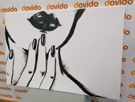 WANDBILD AQUARELL-PORTRÄT EINER FRAU IN SCHWARZ-WEISS - BILDER VON MENSCHEN - BILDER