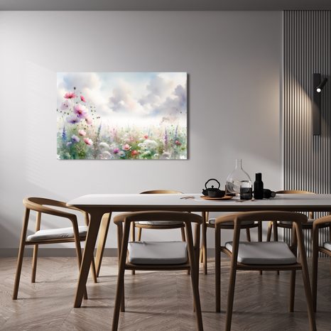 WANDBILD ROMANTISCHE BLUMENWIESE - WANDBILDER FELDER UND WIESEN - BILDER