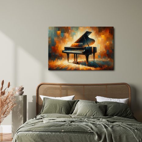 WANDBILD KLAVIER IM GLANZ DER KUNST - WANDBILD IMITATION VON ÖLGEMÄLDE - BILDER
